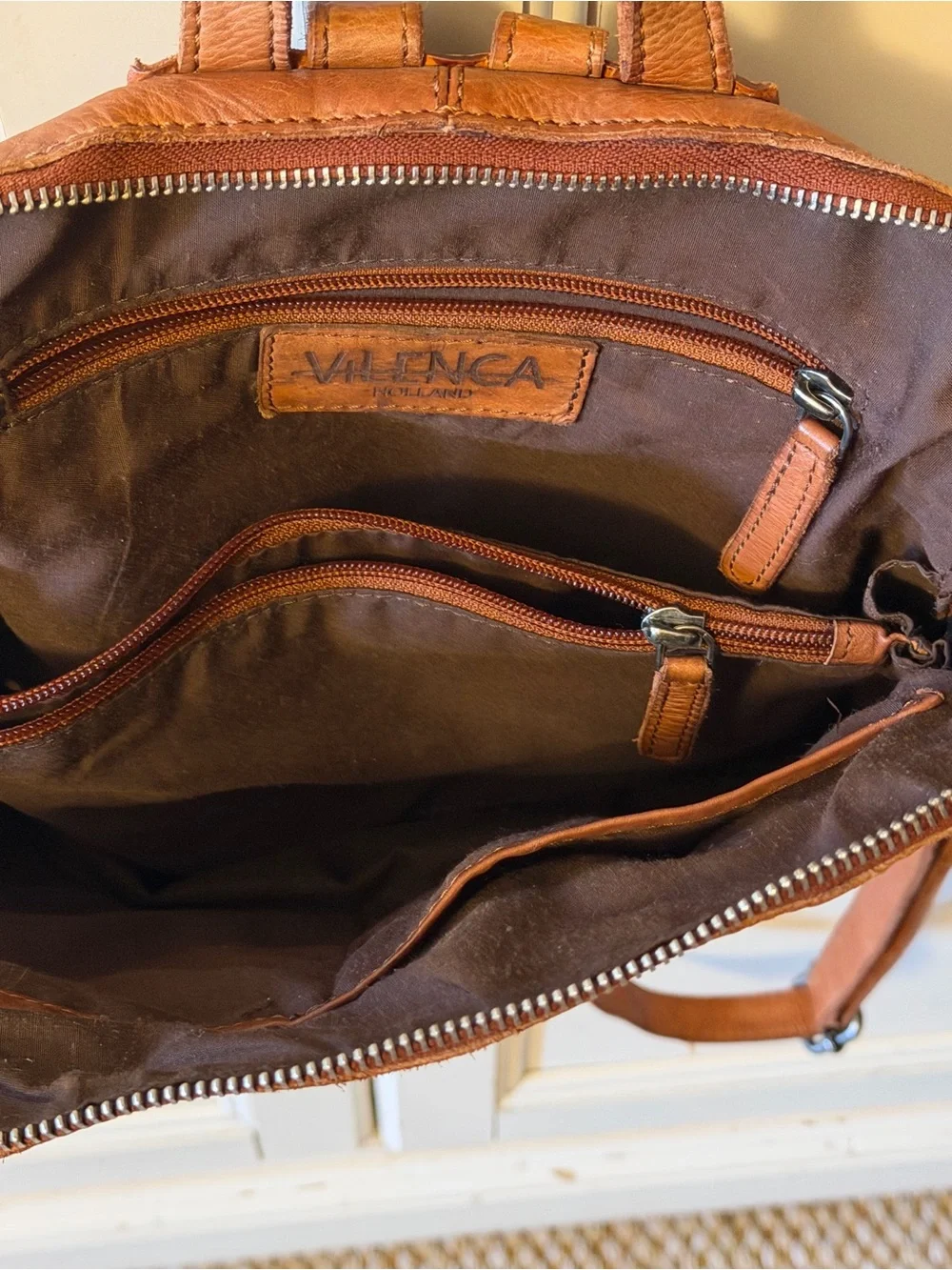 Woven Leather Backpack in Tan - Classic Everyday Carry
